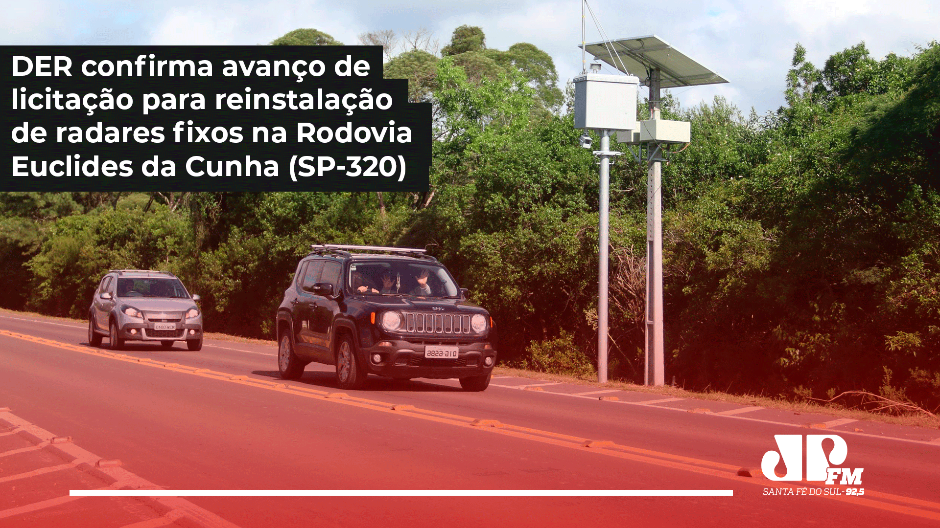 DER confirma avanço de licitação para reinstalação de radares fixos na Rodovia Euclides da Cunha (SP-320)