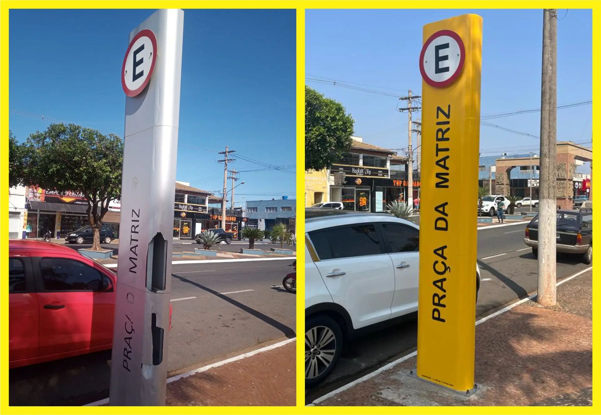 Totens de sinalização e nomenclatura de ruas são revitalizados e reinstalados na área central
