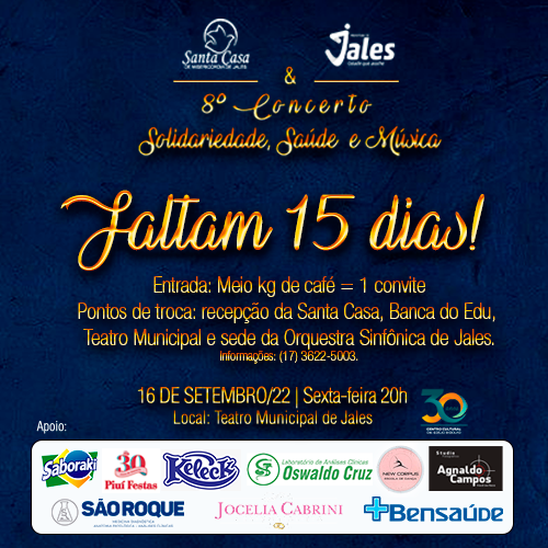 Santa Casa de Jales irá realizar 8º edição do Concerto Solidariedade, Saúde e Música