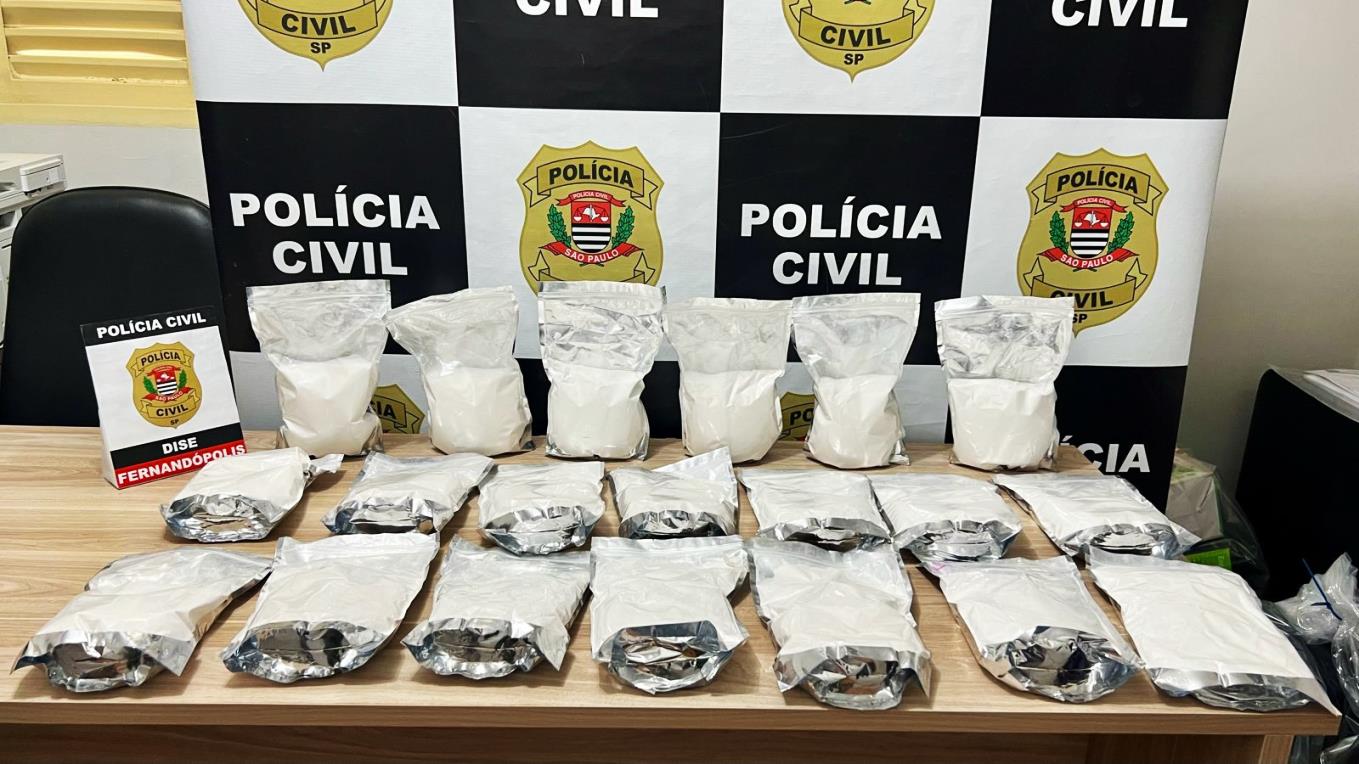 Operação Tríade: Polícia Civil apreende cocaína avaliada em R$ 700 mil em Fernandópolis