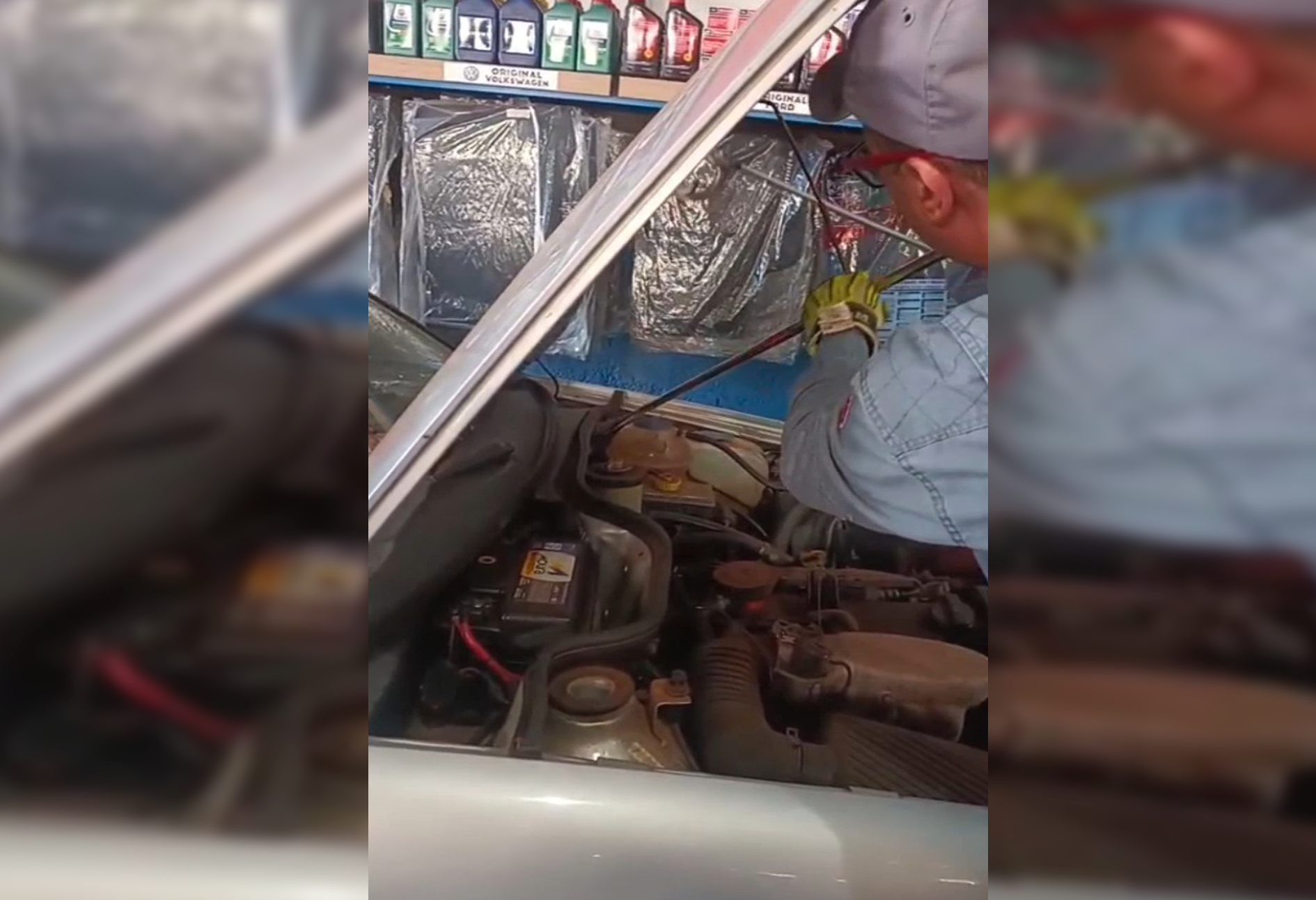VÍDEO: Funcionário encontra cobra dentro de carro durante troca de óleo em Santa Fé do Sul
