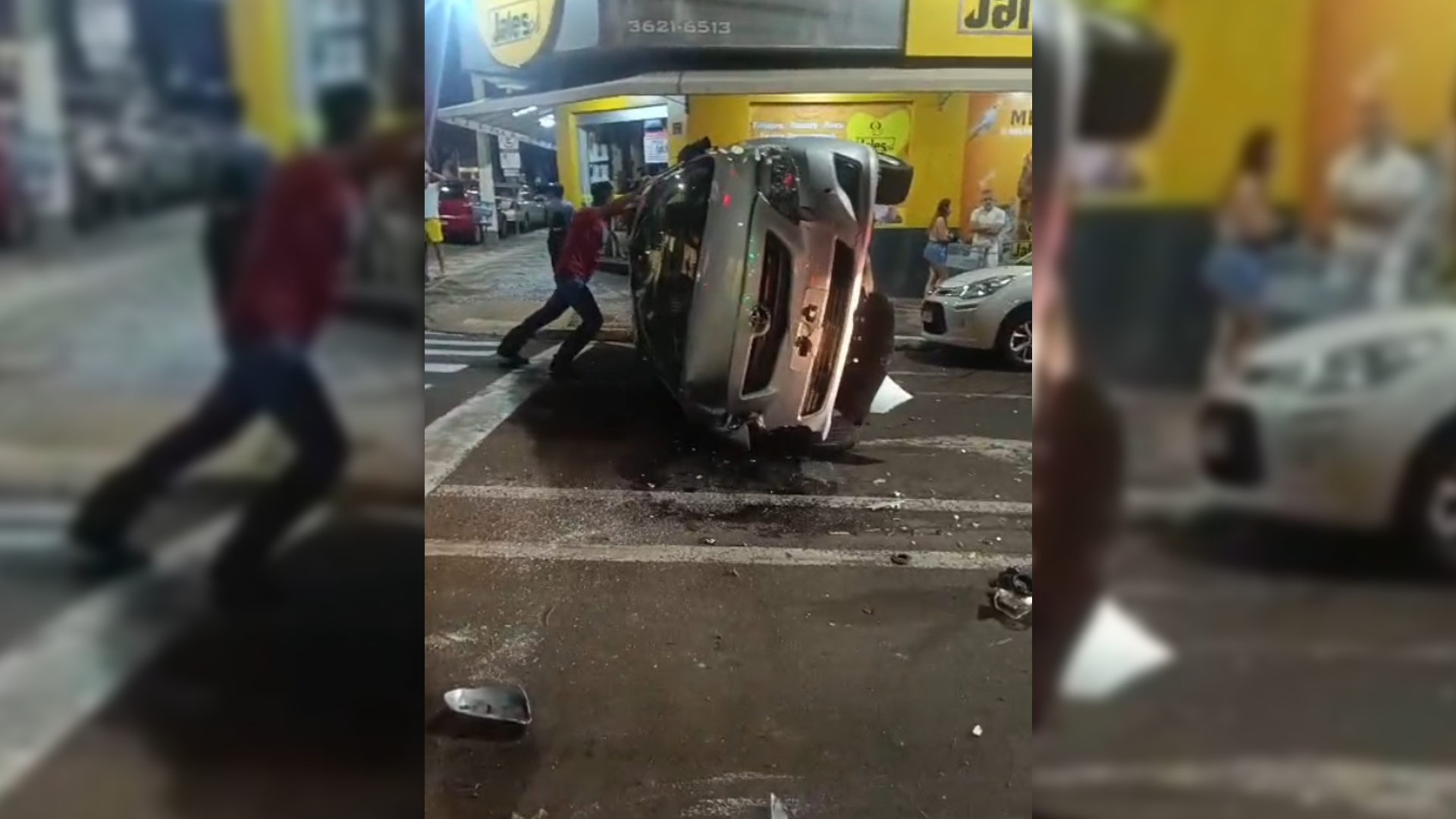 VÍDEO: Motorista é preso após capotar veículo e se recusar a fazer teste do bafômetro em Jales