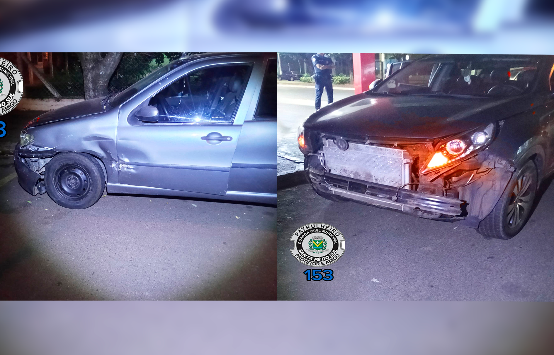 Condutora bate em veículo após desrespeitar a preferencial em cruzamento no centro de Santa Fé do Sul