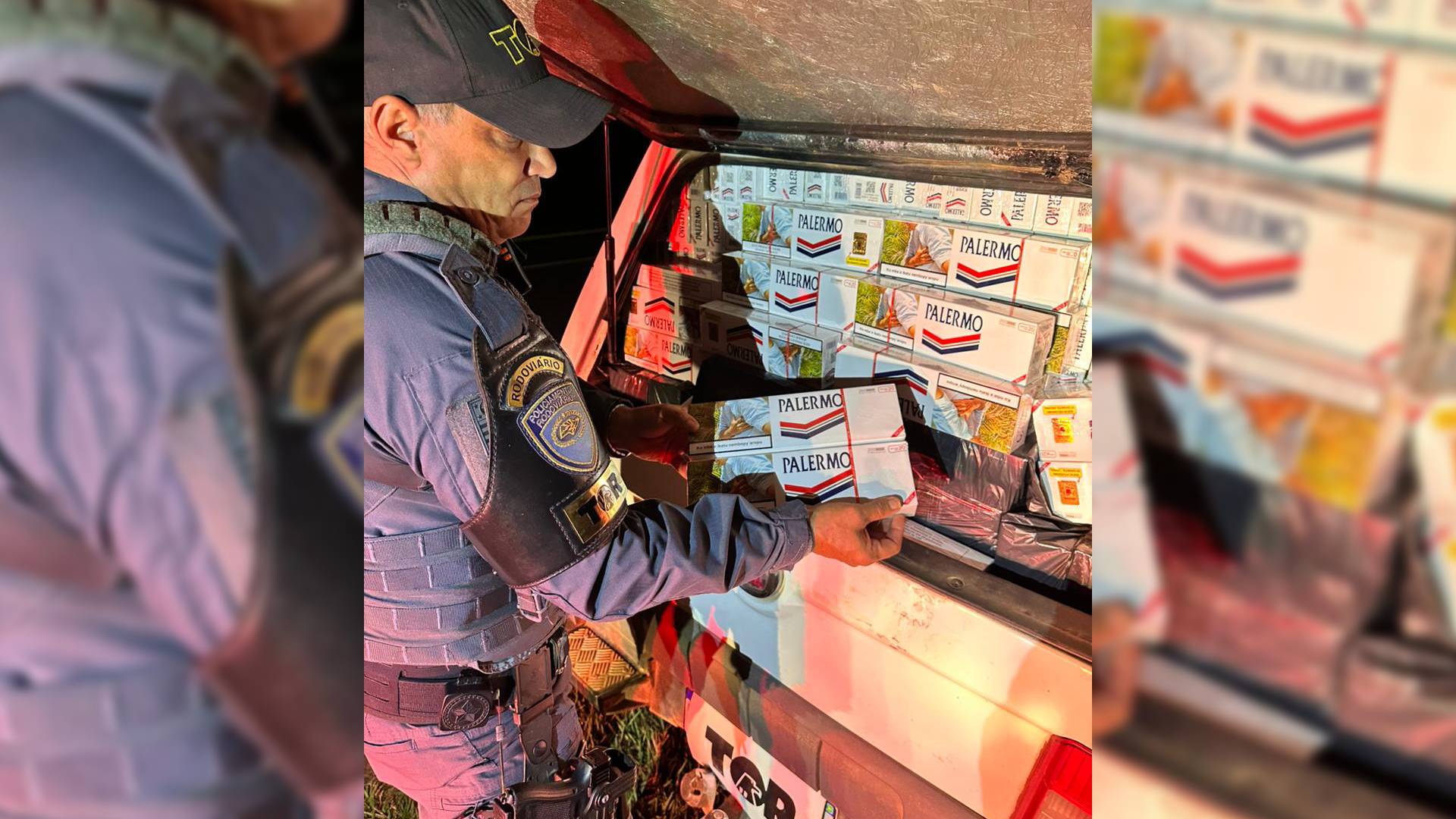 TOR intercepta veículo carregado com cigarros do Paraguai em Aparecida D’Oeste