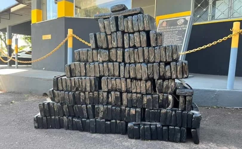 Polícia Rodoviária apreende 187 kg de maconha e prende motorista em Andradina
