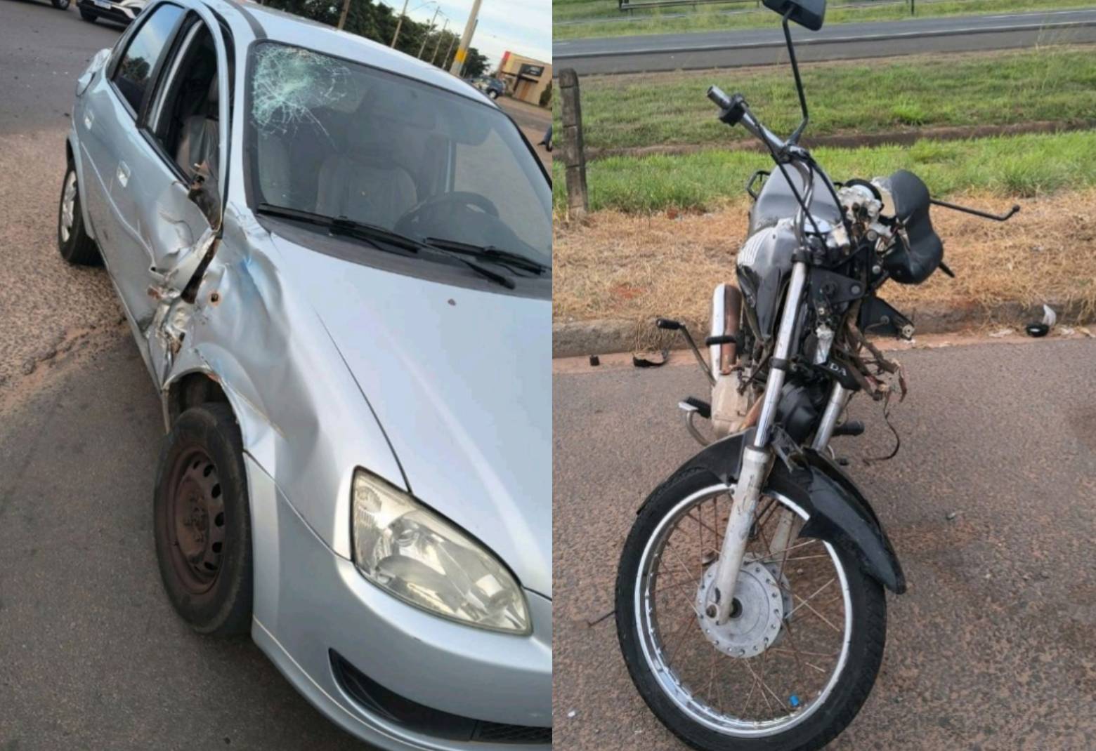 Motociclista de 64 anos fica ferido em acidente com carro em Santa Fé do Sul