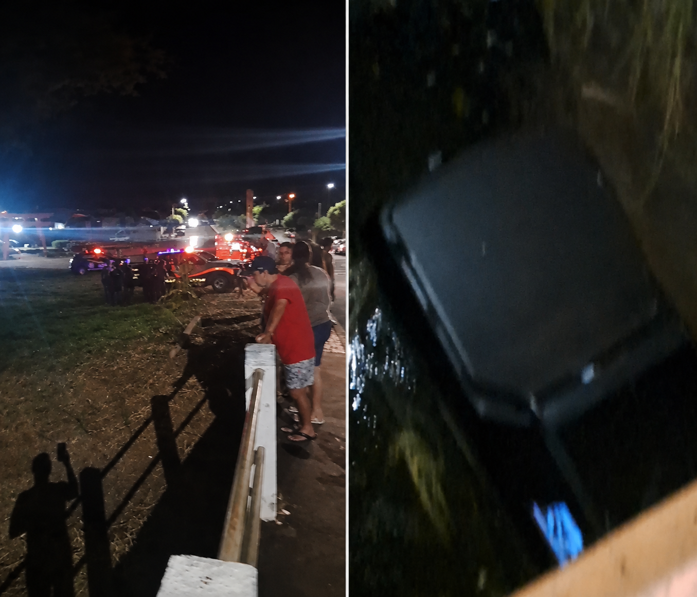 Carro cai em córrego após motorista perder controle em Santa Fé do Sul
