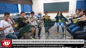Santa Fé do Sul está com matriculas abertas para Banda Marcial Som da Estância. Para fazer parte do projeto não é necessário ter conhecimento mu