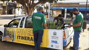Santa Fé do Sul distribui mudas do viveiro municipal e realizada feira de adoção de animais