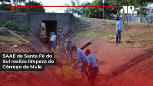 SAAE de Santa Fé do Sul realiza limpeza no Córrego a Mula