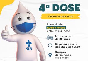 Santa Fé do Sul inicia aplicação da quarta dose contra Covid-19 em idosos acima de 80 anos