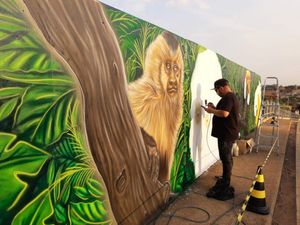 Pontilhão Caminho das Águas em Santa Fé do Sul ganha mais cor com trabalho de grafite