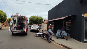 Motociclista sofre acidente em cruzamento de Santa Fé do Sul