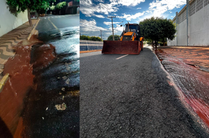 Rompimento de rede de água causa interrupção no fornecimento na área central de Santa Fé do Sul