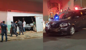 Mulher fica ferida após caminhonete ser atingida por outro veículo e colidir em viaduto em Jales