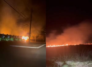 Incêndio atinge área de vegetação entre condomínio e subestação da Elektro em Santa Fé do Sul