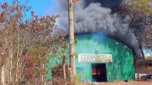 Incêndio destrói barracão de cooperativa recicladora em Ilha Solteira