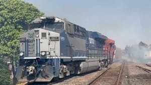 VÍDEO: Trem da Rumo descarrila em área urbana de Jales