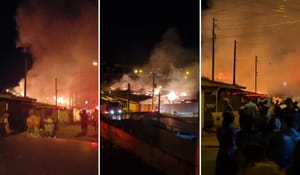 VÍDEO: Incêndio atinge seis casas em Ilha Solteira e mobiliza bombeiros