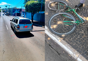 Ciclista fica ferido após colidir na traseira de carro em Santa Fé do Sul