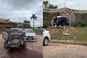 Mulher passa mal ao volante, invade condomínio e deixa três feridos em Rio Preto
