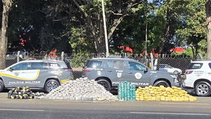 Polícia Rodoviária apreende 458 kg de drogas escondidas em carga de carne na SP-310