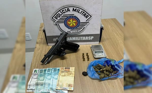 Polícia apreende jovem de 17 anos com arma e droga e Paranapuã