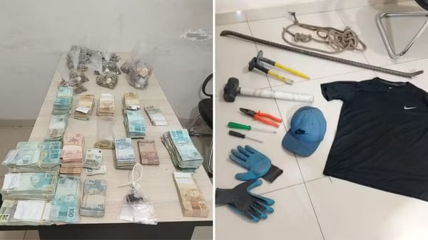 Dupla é presa com mala cheia de dinheiro após série de furtos a comércios em Rio Preto